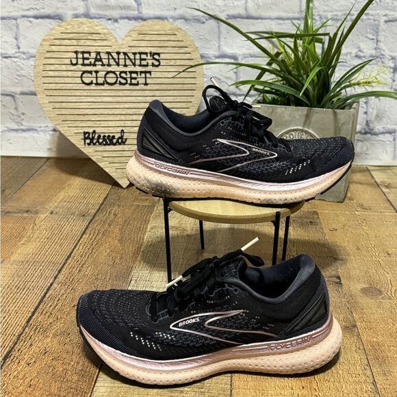 Brooks Glycerin size 8 wide Black Pink Cushion Road Running Shoes 1203431D 074 - Picture 1 of 12